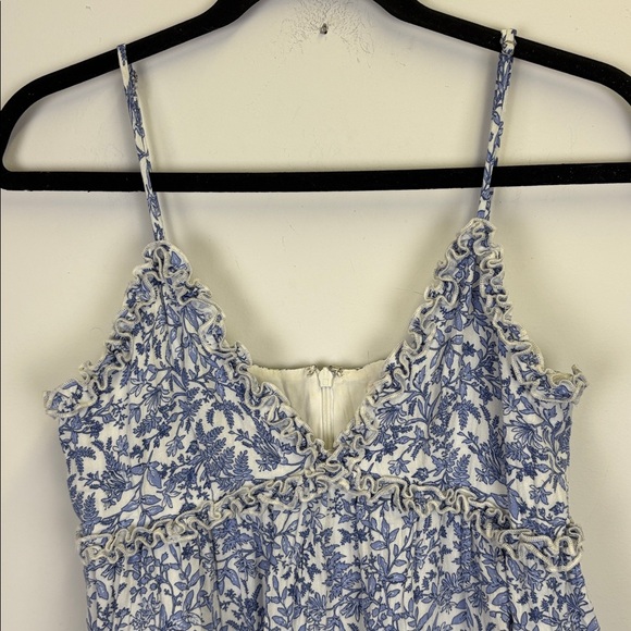 Gianni Bini Blue and White Tiered Dress with Adjustable Strap/ Size Medium - Picture 2 of 10